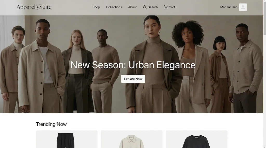 Apparelly storefront sample screenshot