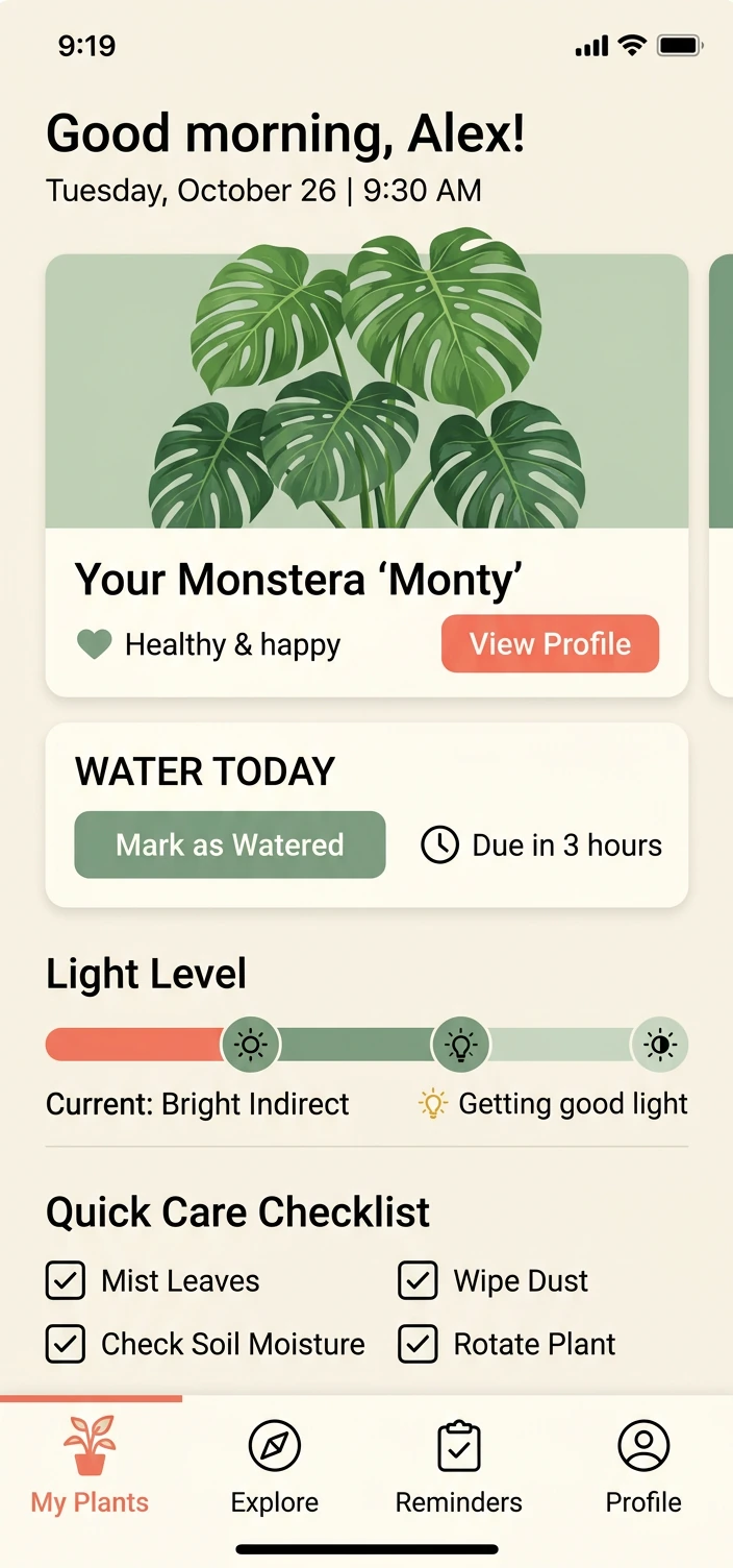 Bloom mobile app sample screenshot